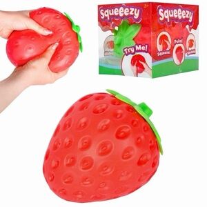 Sunny Days Jumbo SQUEEEZY STRAWBERRY 🍓 Squishy Sensory Stress Relief Toy VIRAL